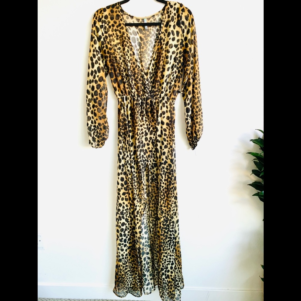 Leopard print long maxi